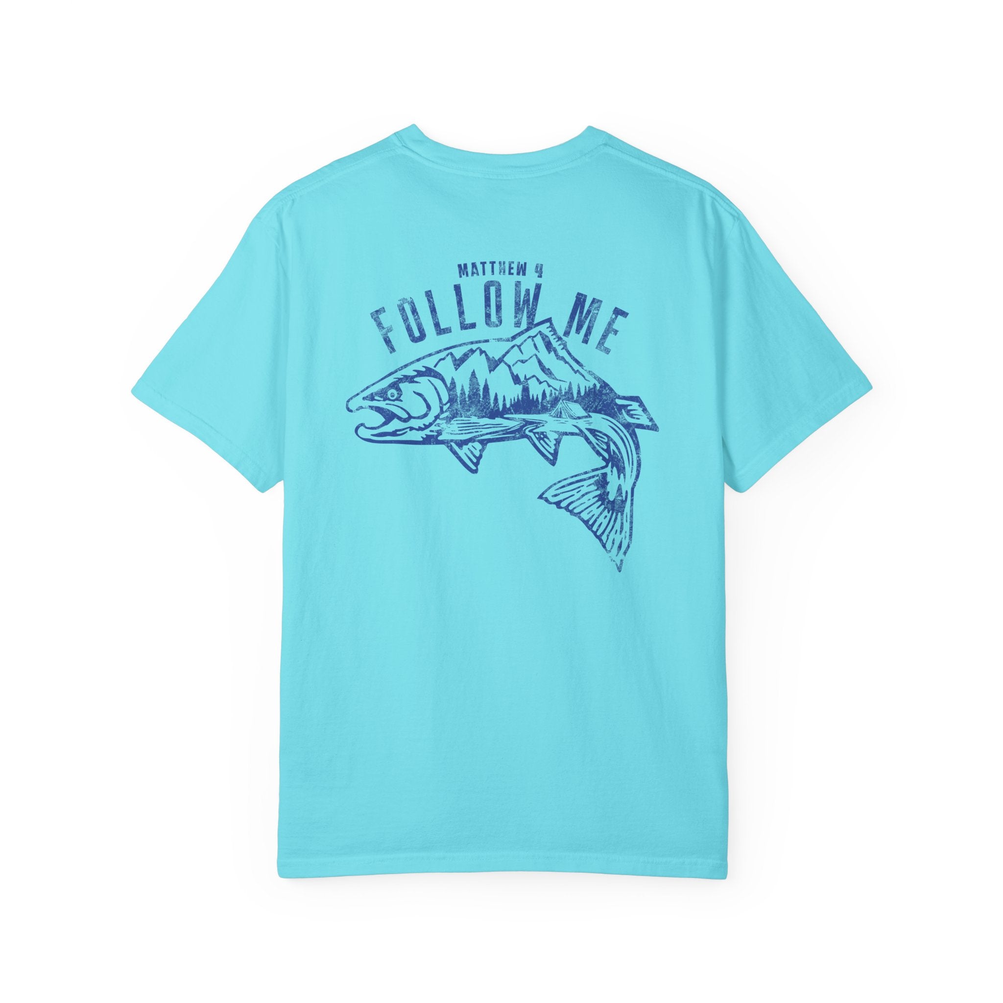 Follow Me Fishing Bible Verse Graphic T-Shirt