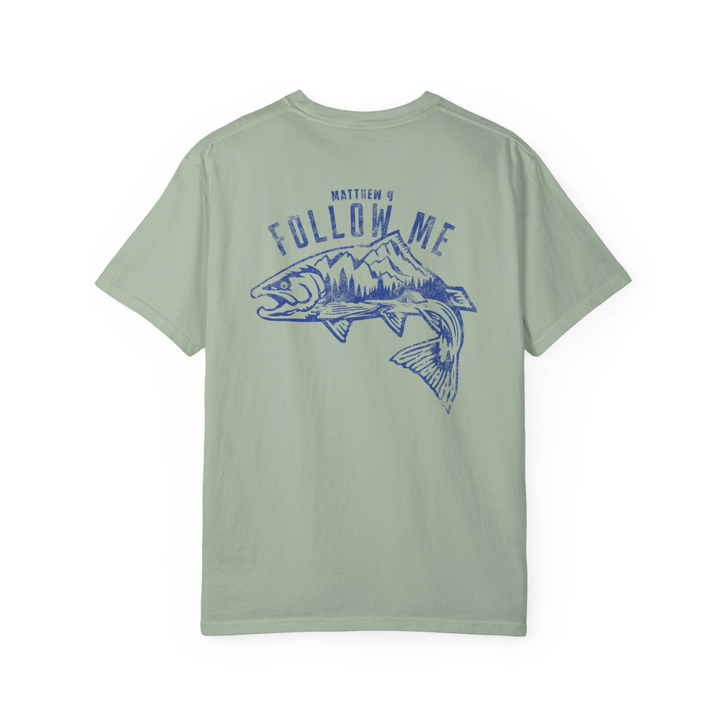 Follow Me Fishing Bible Verse Graphic T-Shirt