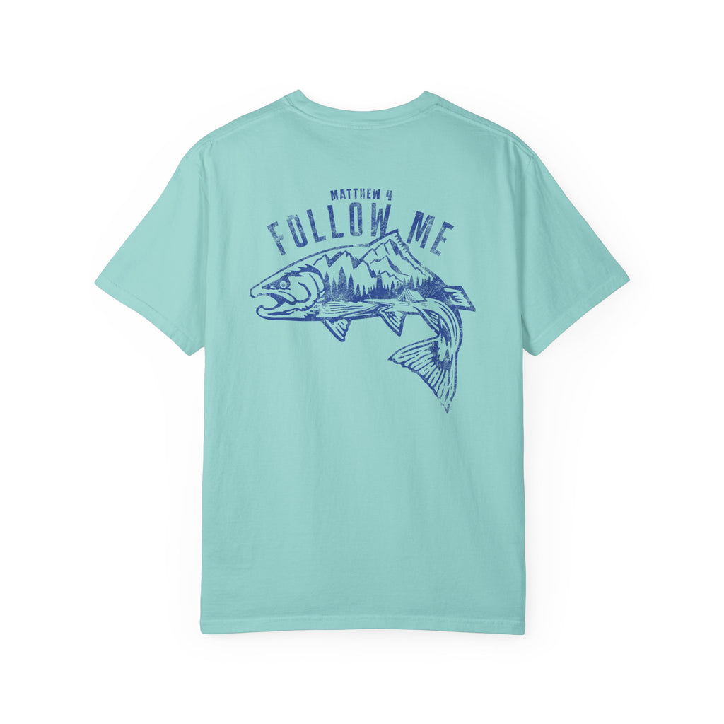 Follow Me Fishing Bible Verse Graphic T-Shirt