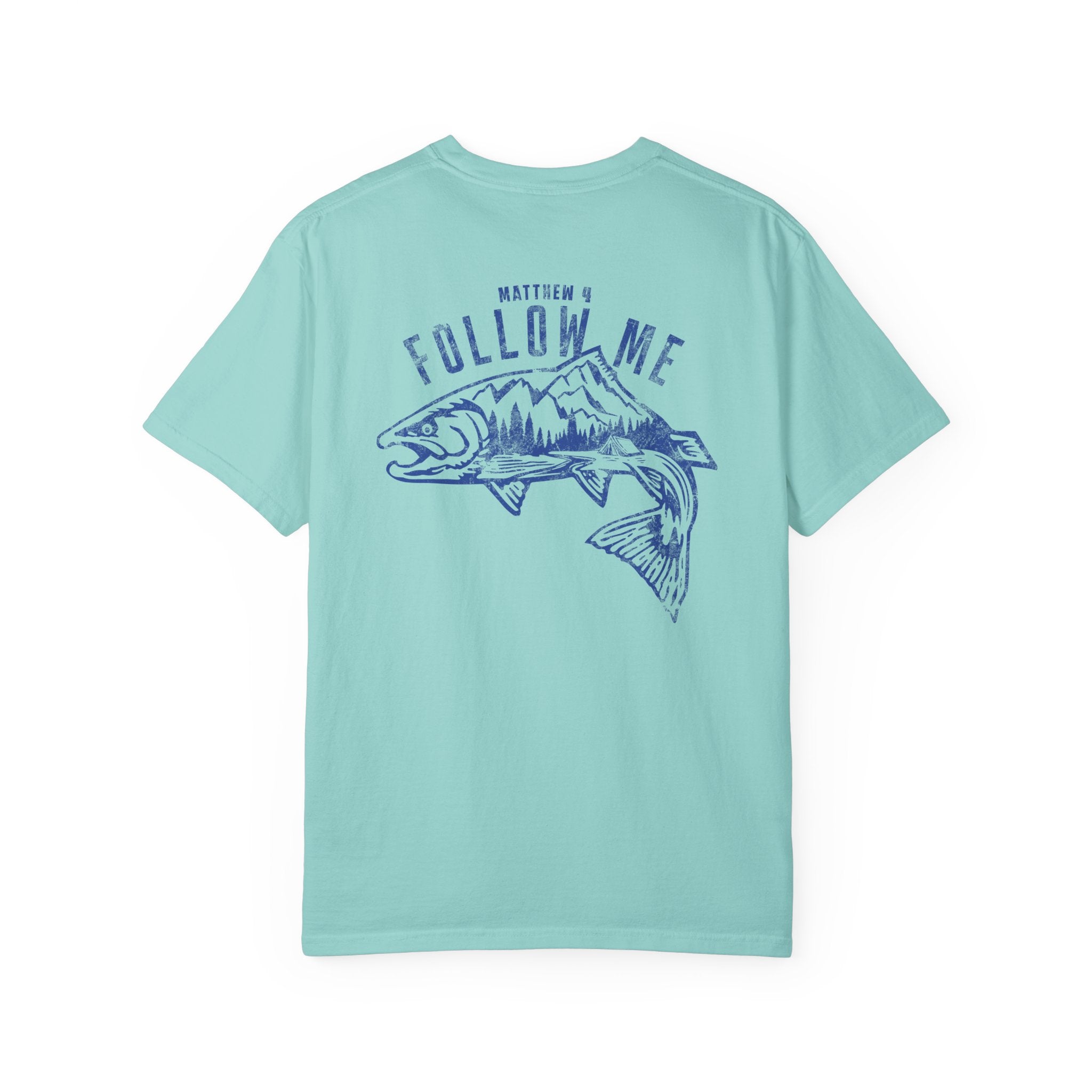 Follow Me Fishing Bible Verse Graphic T-Shirt
